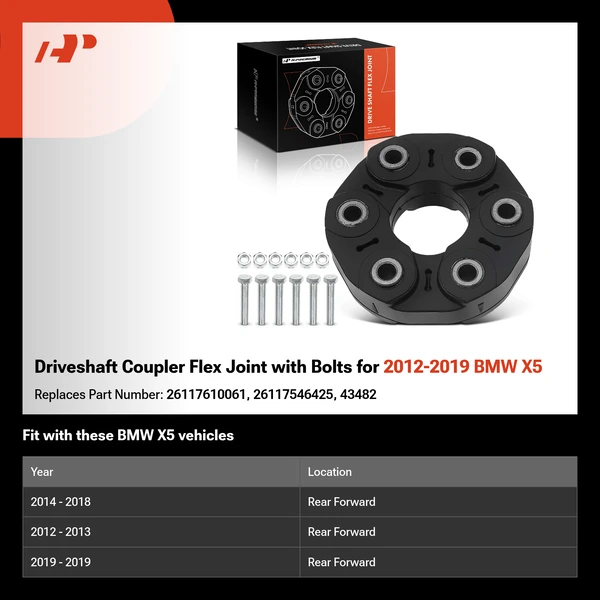 Driveshaft Coupler Flex Joint with Bolts for 2012-2019 BMW X5