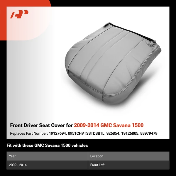 Front Driver Seat Cover for 2009-2014 GMC Savana 1500