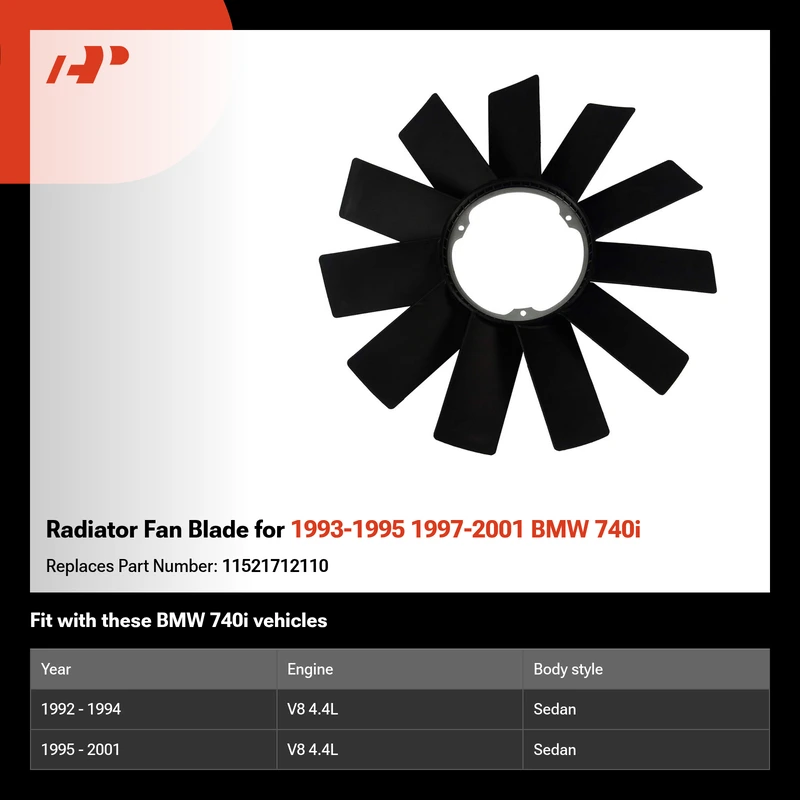 Radiator Fan Blade for 1993-1995 1997-2001 BMW 740i