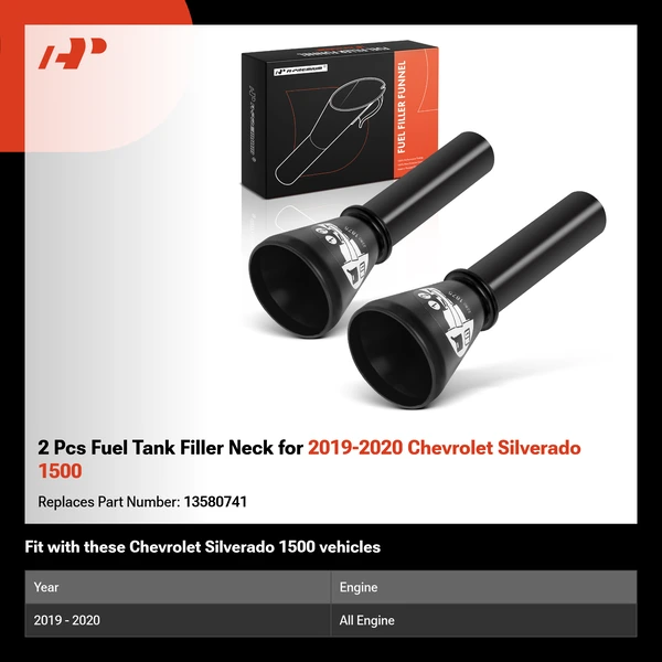 2 Pcs Fuel Tank Filler Neck for 2019-2020 Chevrolet Silverado 1500