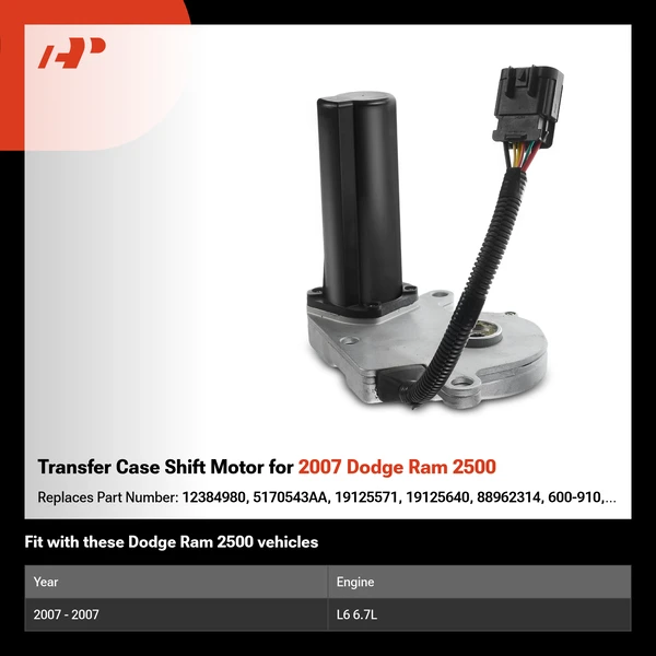 Transfer Case Shift Motor for 2007 Dodge Ram 2500