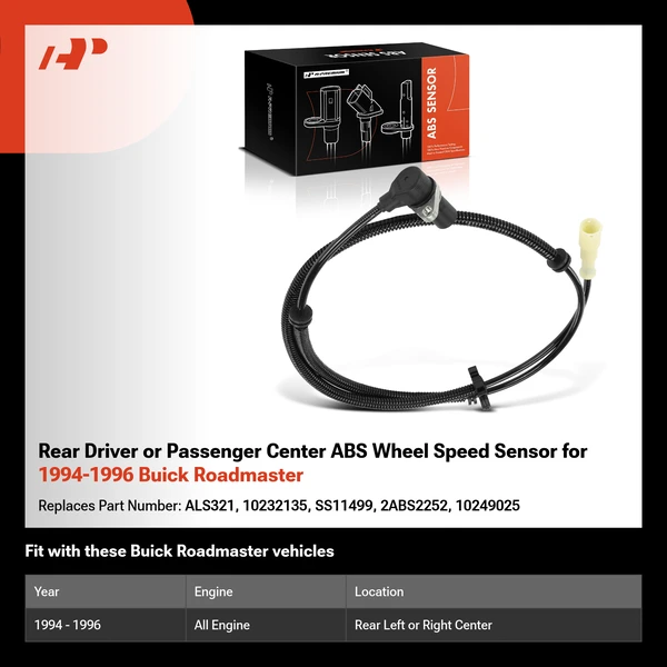 Rear Driver or Passenger Center ABS Wheel Speed Sensor for 1994-1996 Buick Roadmaster