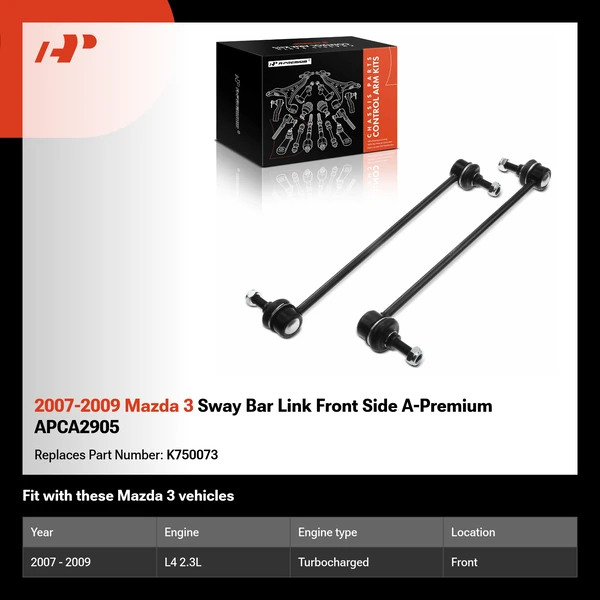 2007-2009 Mazda 3 Sway Bar Link Front Side A-Premium APCA2905