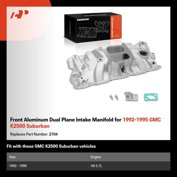Front Aluminum Dual Plane Intake Manifold for 1992-1995 GMC K2500 Suburban