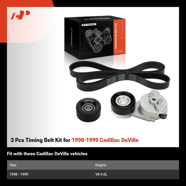 3 Pcs Timing Belt Kit for 1998-1999 Cadillac DeVille
