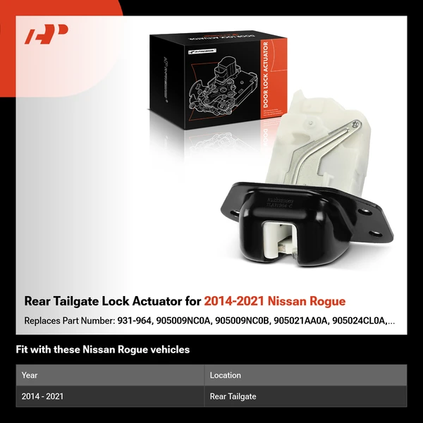 Rear Tailgate Lock Actuator for 2014-2021 Nissan Rogue