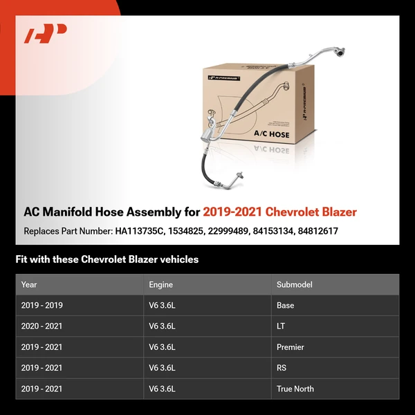 AC Manifold Hose Assembly for 2019-2021 Chevrolet Blazer