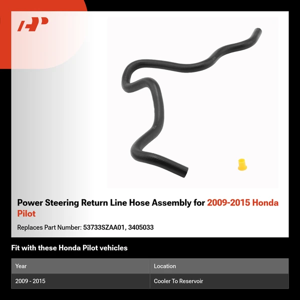 Power Steering Return Line Hose Assembly for 2009-2015 Honda Pilot