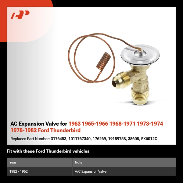 AC Expansion Valve for 1963 1965-1966 1968-1971 1973-1974 1978-1982 Ford Thunderbird