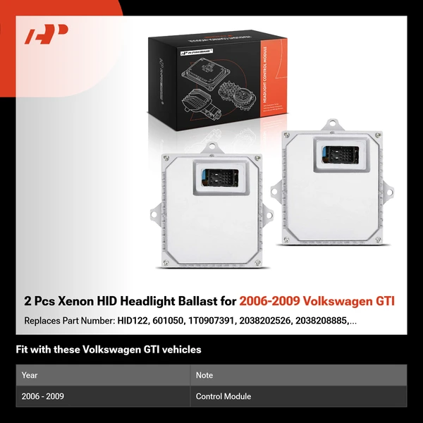 2 Pcs Xenon HID Headlight Ballast for 2006-2009 Volkswagen GTI