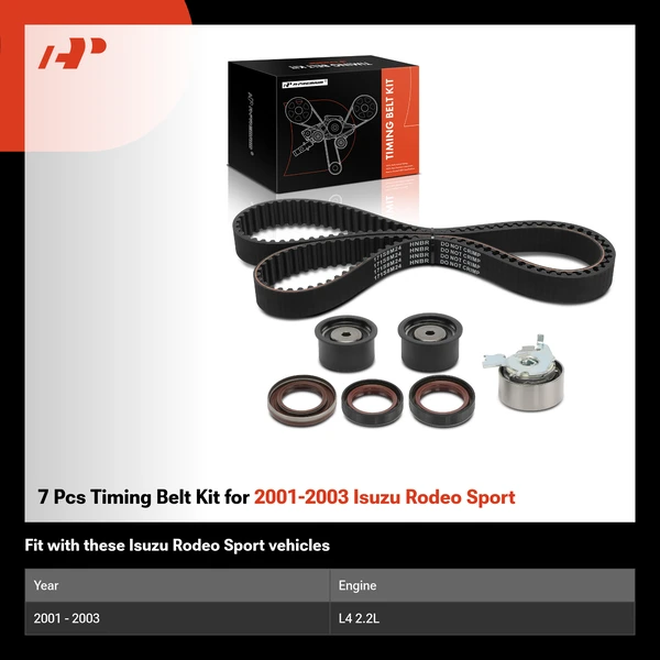 7 Pcs Timing Belt Kit for 2001-2003 Isuzu Rodeo Sport