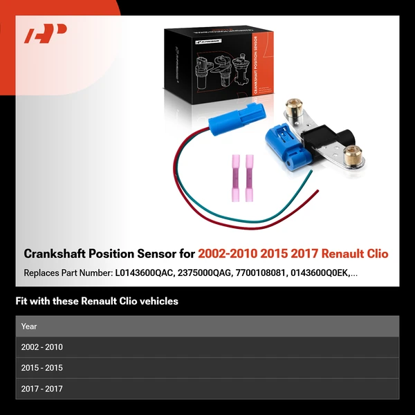 Crankshaft Position Sensor for 2002-2010 2015 2017 Renault Clio