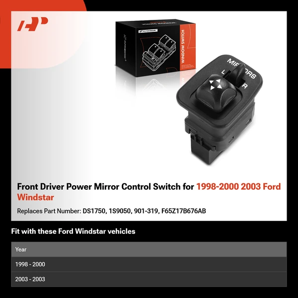 Front Driver Power Mirror Control Switch for 1998-2000 2003 Ford Windstar