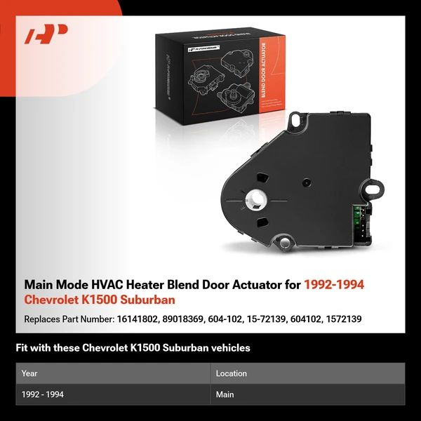 Main Mode HVAC Heater Blend Door Actuator for 1992-1994 Chevrolet K1500 Suburban