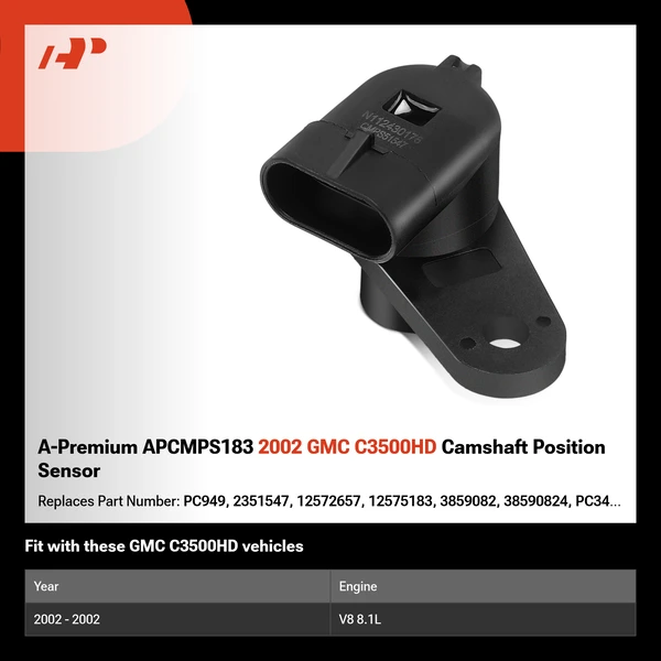 A-Premium APCMPS183 2002 GMC C3500HD Camshaft Position Sensor