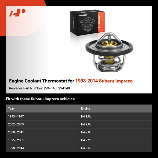 Engine Coolant Thermostat for 1993-2014 Subaru Impreza