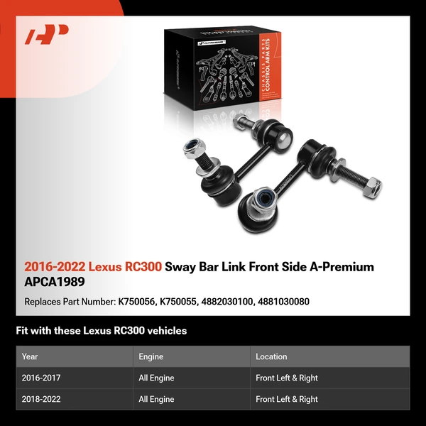 2016-2022 Lexus RC300 Sway Bar Link Front Side A-Premium APCA1989
