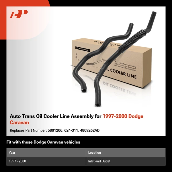 Auto Trans Oil Cooler Line Assembly for 1997-2000 Dodge Caravan