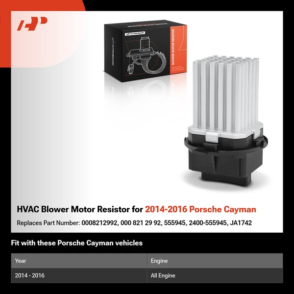 HVAC Blower Motor Resistor for 2014-2016 Porsche Cayman