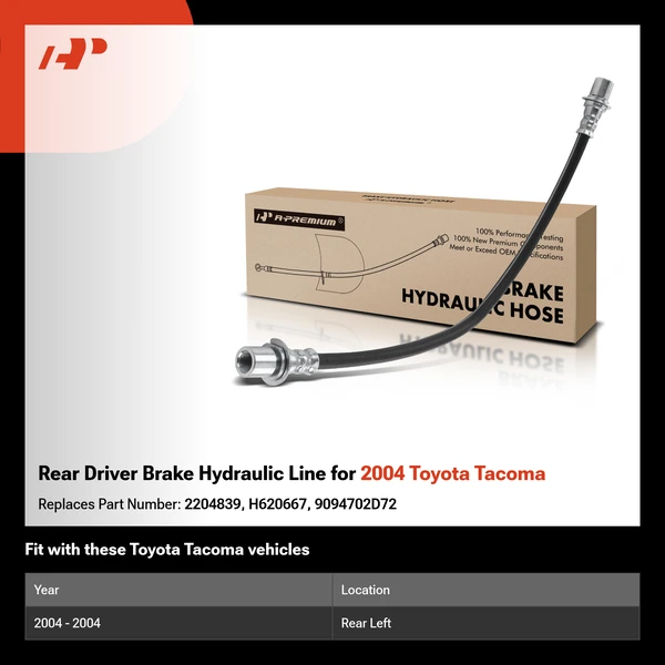 Rear Driver Brake Hydraulic Line for 2004 Toyota Tacoma