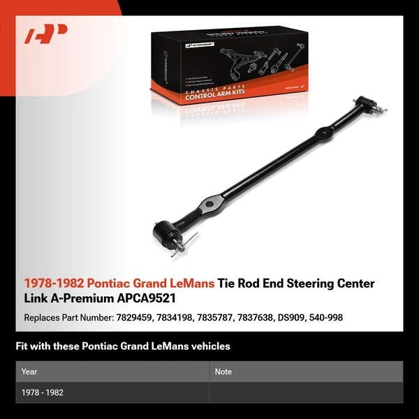 1978-1982 Pontiac Grand LeMans Tie Rod End Steering Center Link A-Premium APCA9521