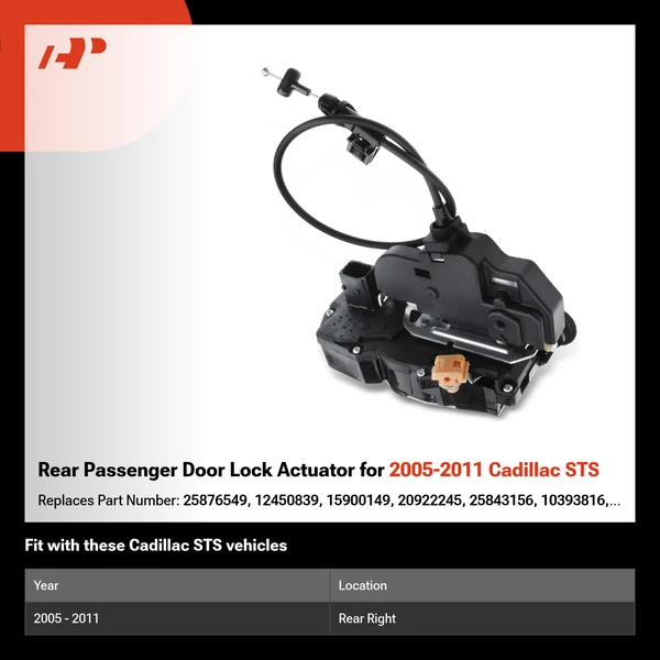 Rear Passenger Door Lock Actuator for 2005-2011 Cadillac STS