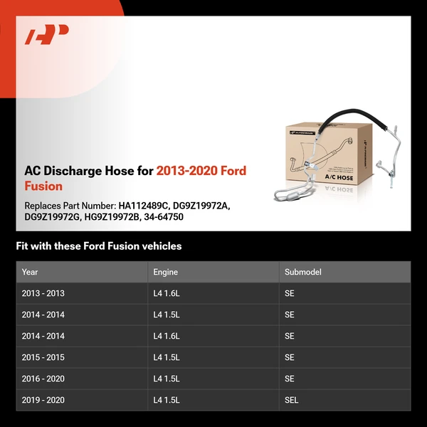 AC Discharge Hose for 2013-2020 Ford Fusion
