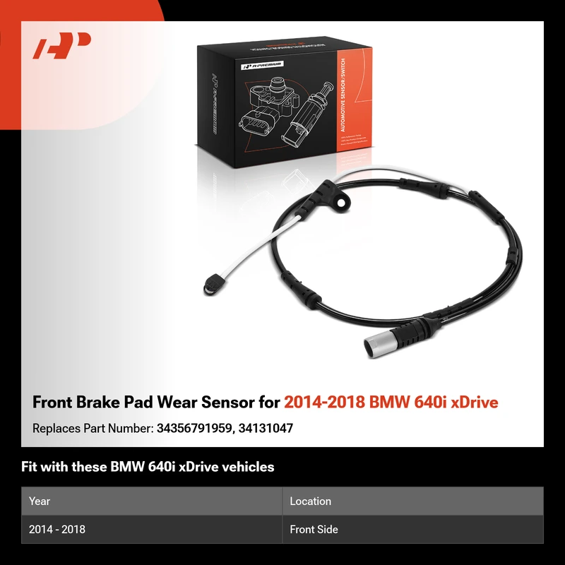 Front Brake Pad Wear Sensor for 2014-2018 BMW 640i xDrive
