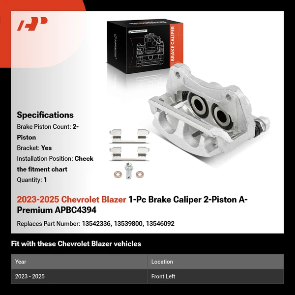 2023-2025 Chevrolet Blazer 1-Pc Brake Caliper 2-Piston A-Premium APBC4394