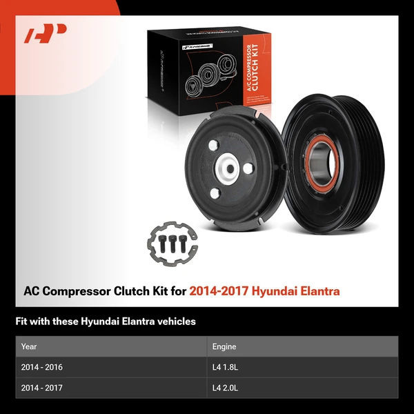 AC Compressor Clutch Kit for 2014-2017 Hyundai Elantra