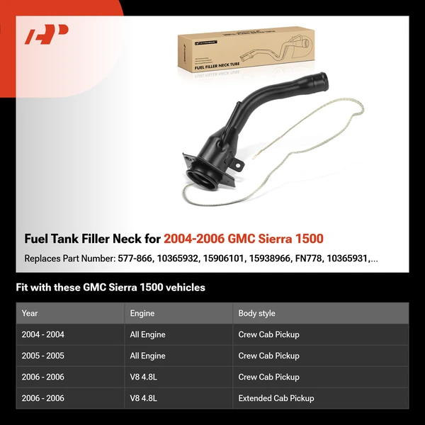 Fuel Tank Filler Neck for 2004-2006 GMC Sierra 1500
