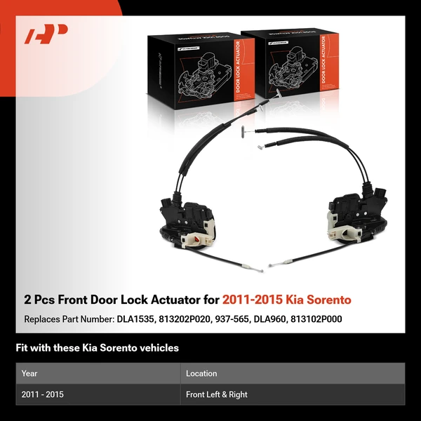 2 Pcs Front Door Lock Actuator for 2011-2015 Kia Sorento