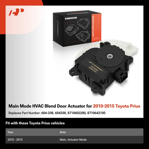 Main Mode HVAC Blend Door Actuator for 2010-2015 Toyota Prius