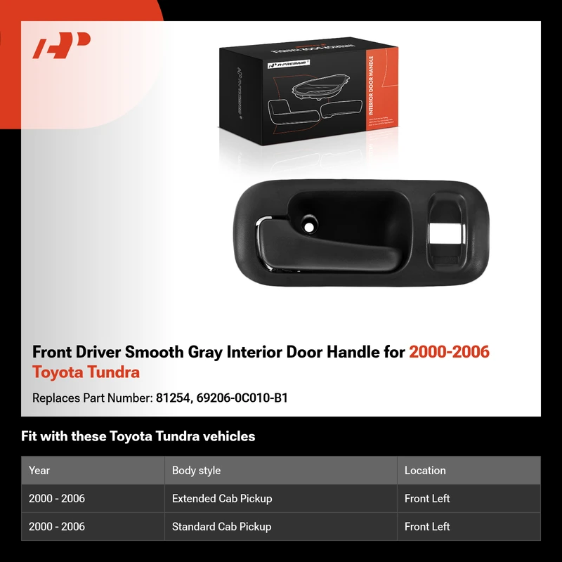 Front Driver Smooth Gray Interior Door Handle for 2000-2006 Toyota Tundra