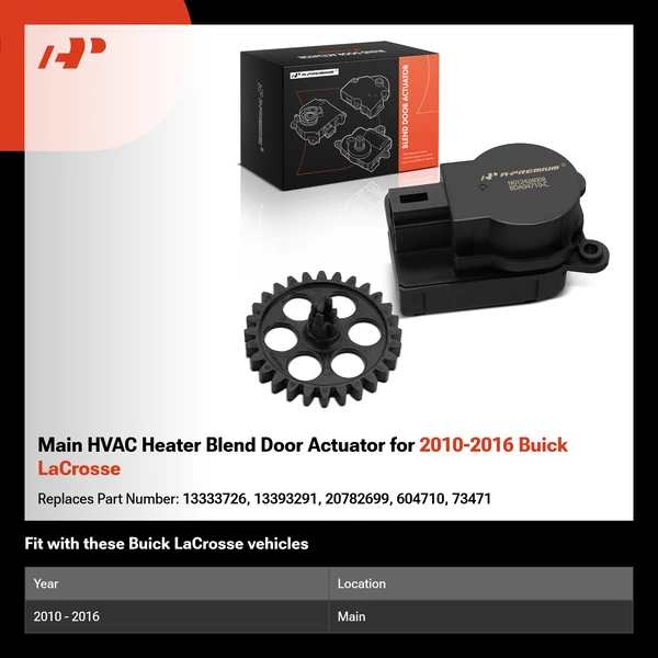 Main HVAC Heater Blend Door Actuator for 2010-2016 Buick LaCrosse
