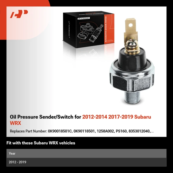 Oil Pressure Sender/Switch for 2012-2014 2017-2019 Subaru WRX