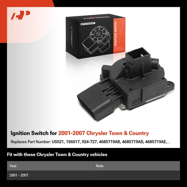 Ignition Switch for 2001-2007 Chrysler Town & Country