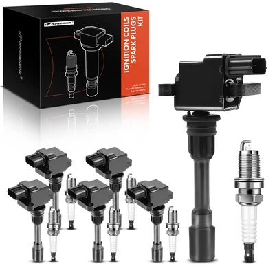 6 Pcs Black Ignition Coil & 6 Pcs IRIDIUM Spark Plug Kit