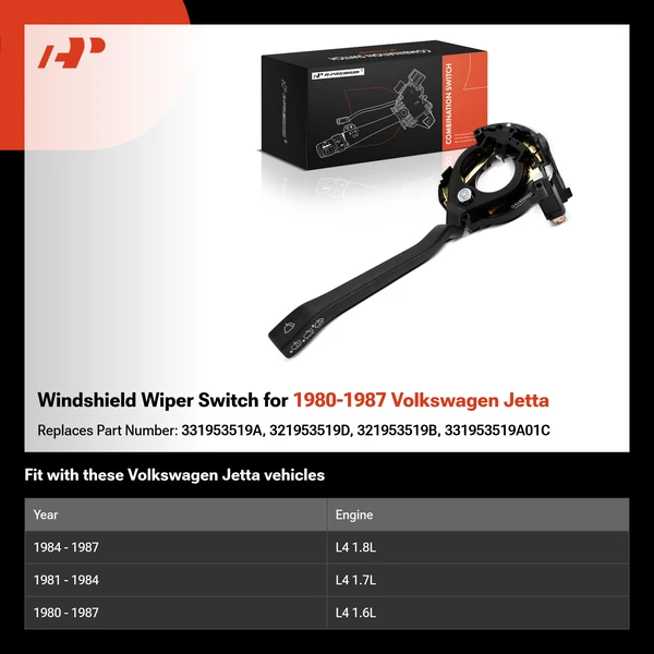 Windshield Wiper Switch for 1980-1987 Volkswagen Jetta