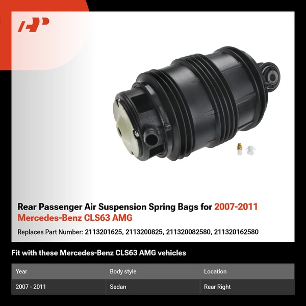 Rear Passenger Air Suspension Spring Bags for 2007-2011 Mercedes-Benz CLS63 AMG