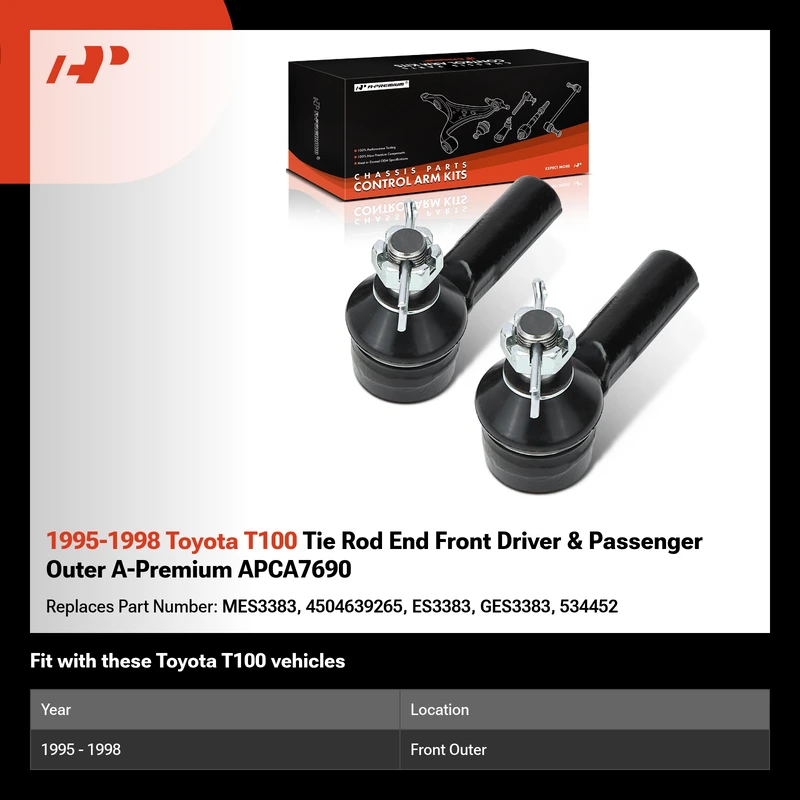 1995-1998 Toyota T100 Tie Rod End Front Driver & Passenger Outer A-Premium APCA7690