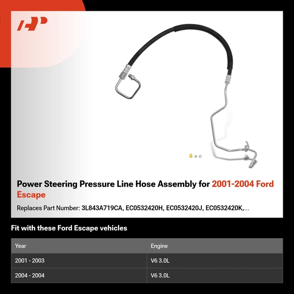 Power Steering Pressure Line Hose Assembly for 2001-2004 Ford Escape
