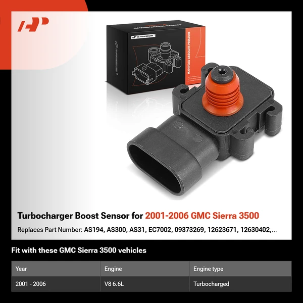 Turbocharger Boost Sensor for 2001-2006 GMC Sierra 3500