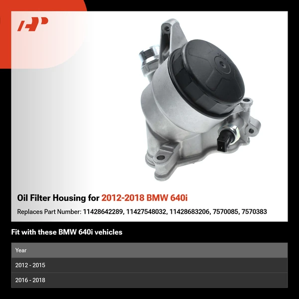 Oil Filter Housing for 2012-2018 BMW 640i