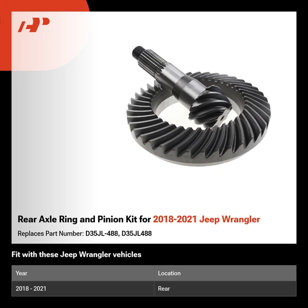 Rear Axle Ring and Pinion Kit for 2018-2021 Jeep Wrangler