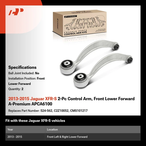 2013-2015 Jaguar XFR-S 2-Pc Control Arm, Front Lower Forward A-Premium APCA6100