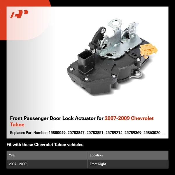 Front Passenger Door Lock Actuator for 2007-2009 Chevrolet Tahoe
