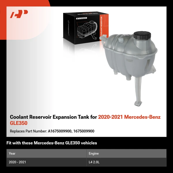 Coolant Reservoir Expansion Tank for 2020-2021 Mercedes-Benz GLE350