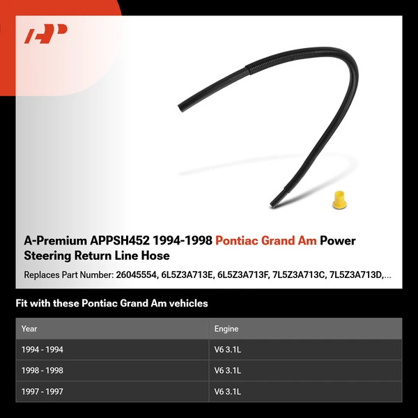 A-Premium APPSH452 1994-1998 Pontiac Grand Am Power Steering Return Line Hose
