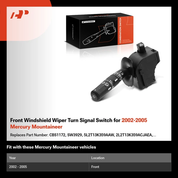Front Windshield Wiper Turn Signal Switch for 2002-2005 Mercury Mountaineer